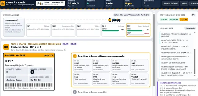 Capture d'écran du jeu Ligne à l'arrêt – N1 à N3 (Bac Pro Log)